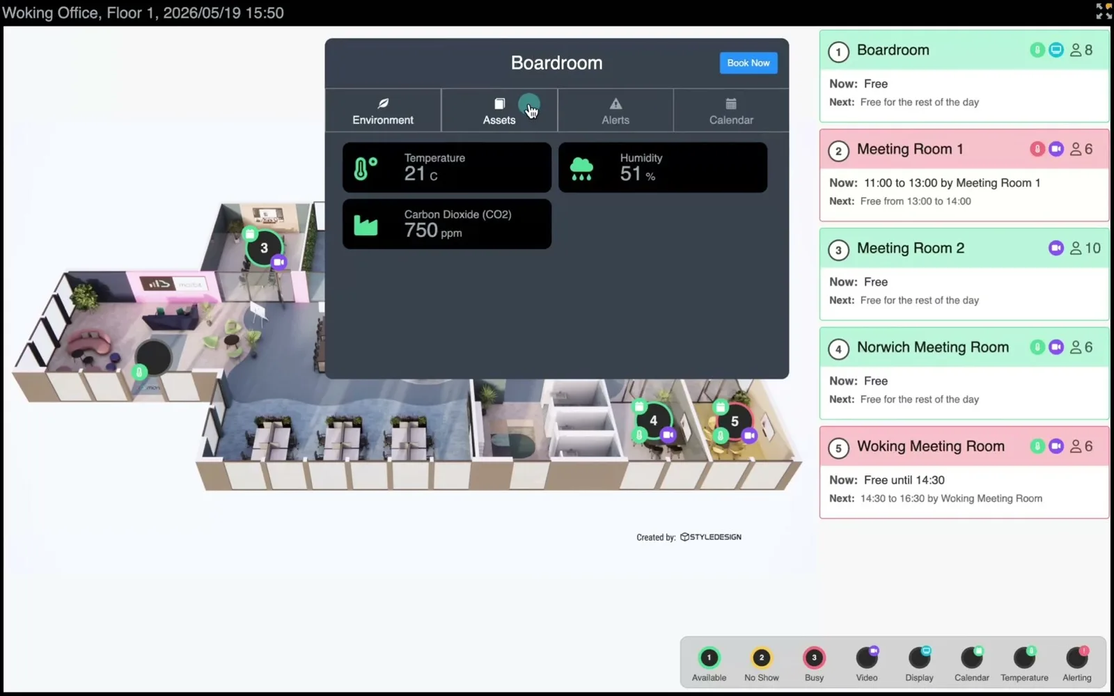 Morbit Studio smart-building floor and workspace analytics view